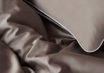 taupe with white piping agyptian cotton sateen bedlinen 